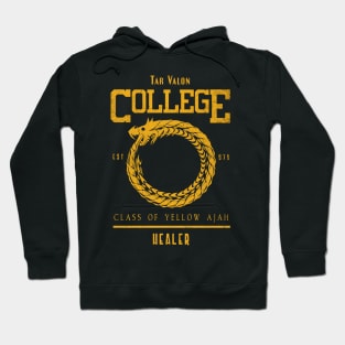 Tar Valon College Yellow Ajah Slogan and Symbol Dragon Hoodie